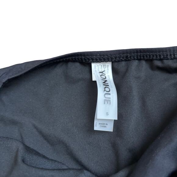 Yonique Black Bikini Swimsuit Set Halter Top & High-Waist Bottom Size S NWT - Picture 4 of 5